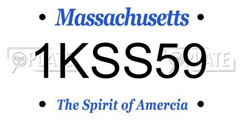 1KSS59 Massachusetts License Plate