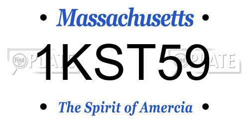 1KST59 Massachusetts License Plate