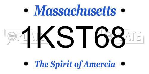 1KST68 Massachusetts License Plate