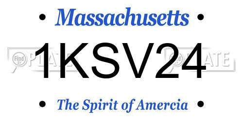 1KSV24 Massachusetts License Plate