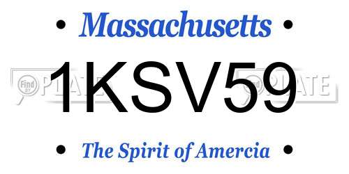 1KSV59 Massachusetts License Plate