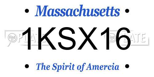 1KSX16 Massachusetts License Plate