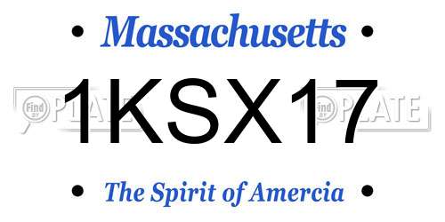 1KSX17 Massachusetts License Plate