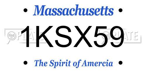 1KSX59 Massachusetts License Plate