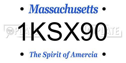 1KSX90 Massachusetts License Plate