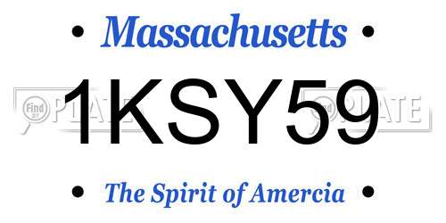 1KSY59 Massachusetts License Plate