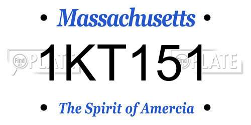 1KT151 Massachusetts License Plate