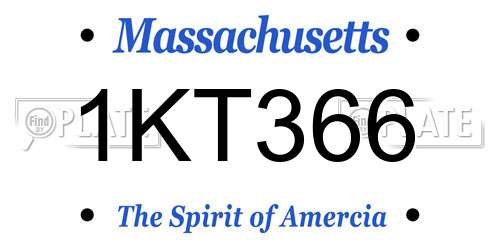 1KT366 Massachusetts License Plate