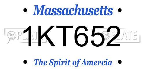 1KT652 Massachusetts License Plate