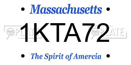 1KTA72 Massachusetts License Plate