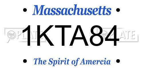 1KTA84 Massachusetts License Plate