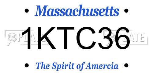 1KTC36 Massachusetts License Plate