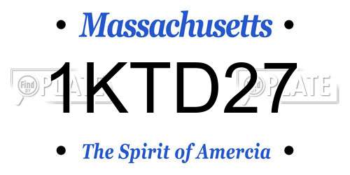 1KTD27 Massachusetts License Plate