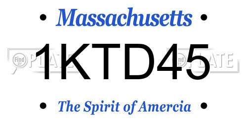 1KTD45 Massachusetts License Plate