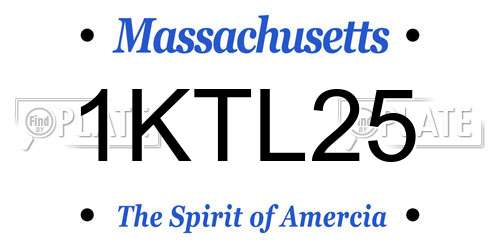1KTL25 Massachusetts License Plate