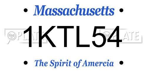 1KTL54 Massachusetts License Plate