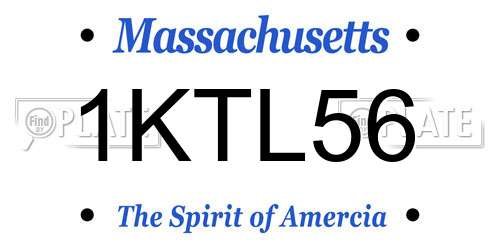 1KTL56 Massachusetts License Plate