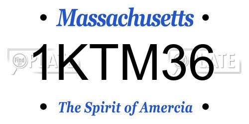 1KTM36 Massachusetts License Plate