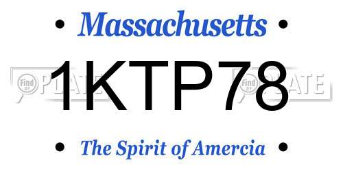 1KTP78 Massachusetts License Plate