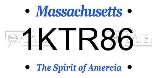 1KTR86 Massachusetts License Plate