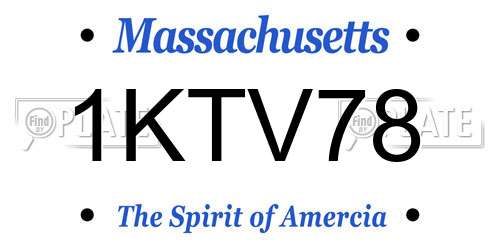 1KTV78 Massachusetts License Plate