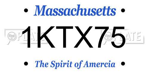 1KTX75 Massachusetts License Plate