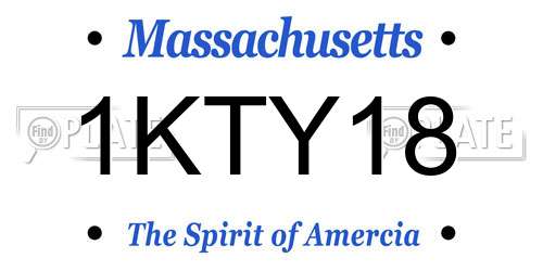 1KTY18 Massachusetts License Plate