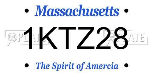 1KTZ28 Massachusetts License Plate