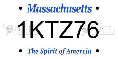 1KTZ76 Massachusetts License Plate
