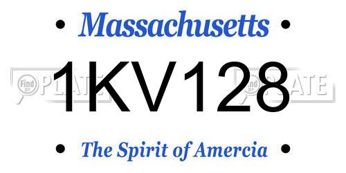 1KV128 Massachusetts License Plate