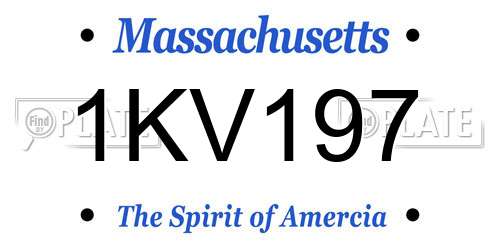 1KV197 Massachusetts License Plate
