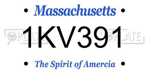 1KV391 Massachusetts License Plate