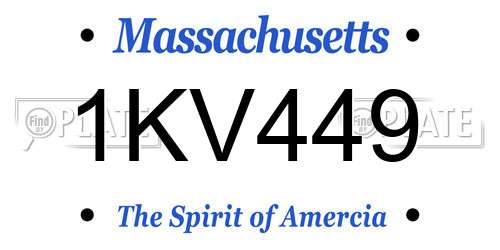 1KV449 Massachusetts License Plate