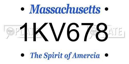 1KV678 Massachusetts License Plate
