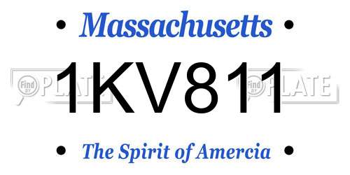 1KV811 Massachusetts License Plate