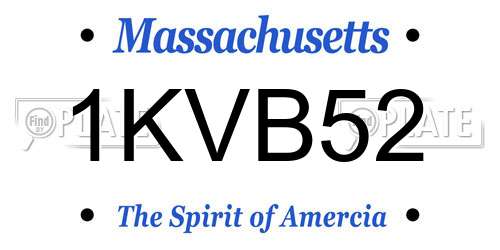 1KVB52 Massachusetts License Plate