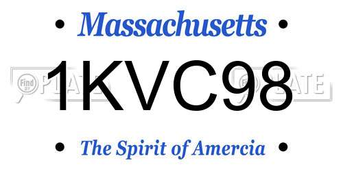 1KVC98 Massachusetts License Plate