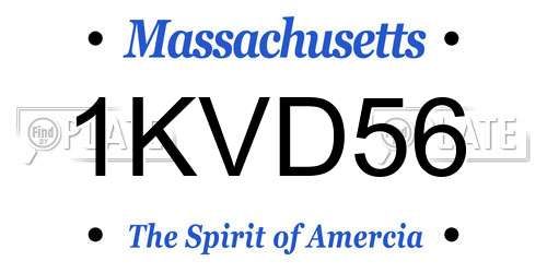 1KVD56 Massachusetts License Plate