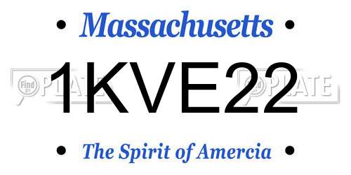 1KVE22 Massachusetts License Plate