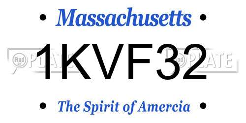 1KVF32 Massachusetts License Plate