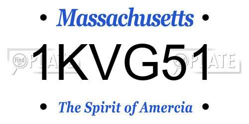 1KVG51 Massachusetts License Plate