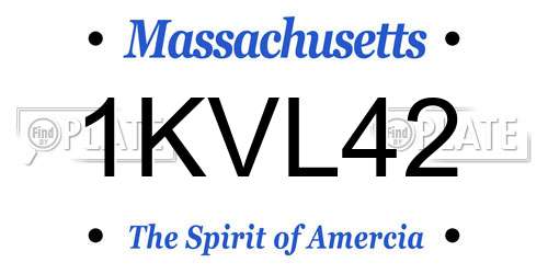 1KVL42 Massachusetts License Plate
