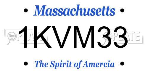 1KVM33 Massachusetts License Plate