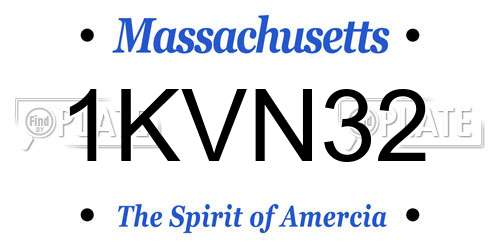 1KVN32 Massachusetts License Plate