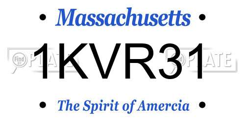 1KVR31 Massachusetts License Plate