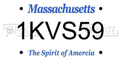 1KVS59 Massachusetts License Plate