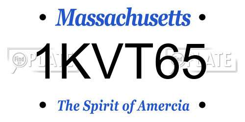 1KVT65 Massachusetts License Plate