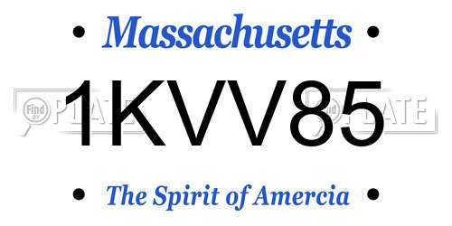 1KVV85 Massachusetts License Plate