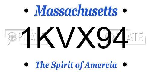 1KVX94 Massachusetts License Plate