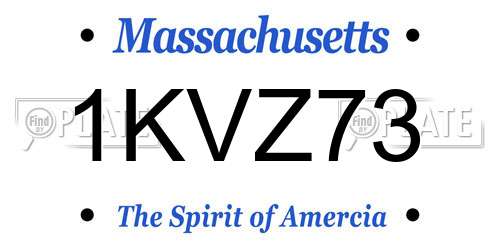 1KVZ73 Massachusetts License Plate